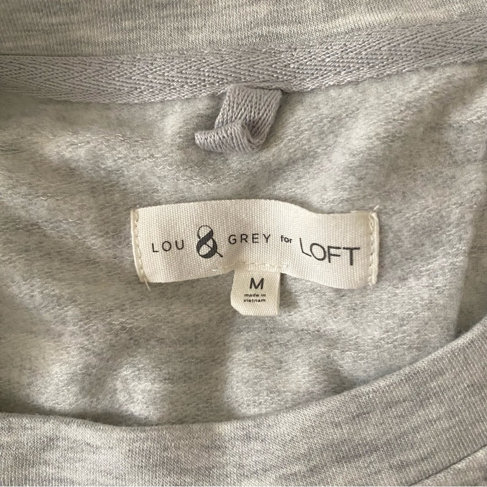 Lou & Grey Light Grey Medium Crewneck Sweater - Picture 5 of 6